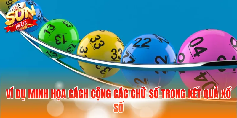 Ví dụ minh họa cách cộng các chữ số trong kết quả xổ số